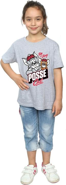 Actual product image Tom & Jerry Girls Posse Cat Cotton T-Shirt (140, 146)