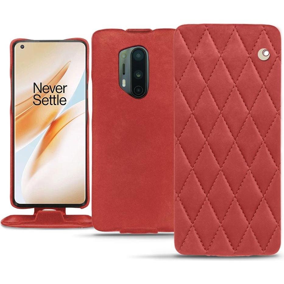 Thumbnail - Noreve Lederschutzhülle vertikal (OnePlus 8 Pro), Smartphone Hülle, Rot