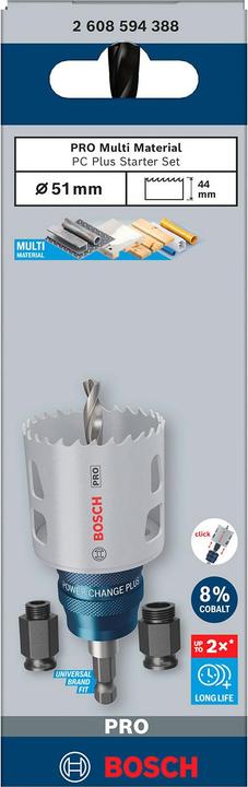 Productafbeelding Bosch Professional Zubehör PRO Multi Material PC Plus gatenzaag, 51 mm, starterset (51 mm)