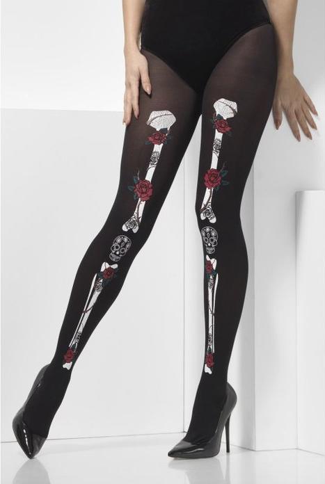 Produktbild Smiffys Day of the Dead Strumpfhosen (One Size)