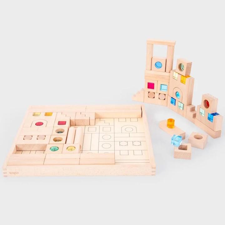 TickiT Holz & Acryl-Edelstein-Elementen inkl. Tablett mit Spiegelboden