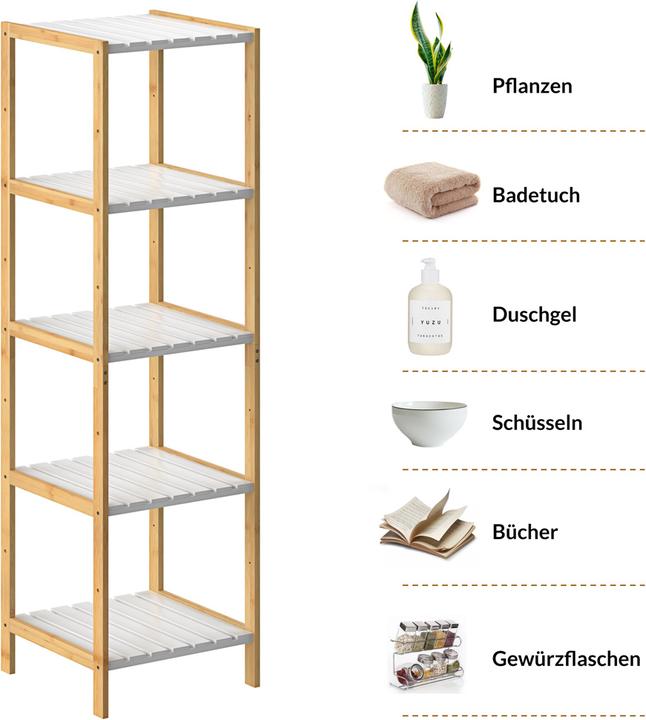 Image du produit Casaria Étagère sur pied (33 x 34 x 140 cm)