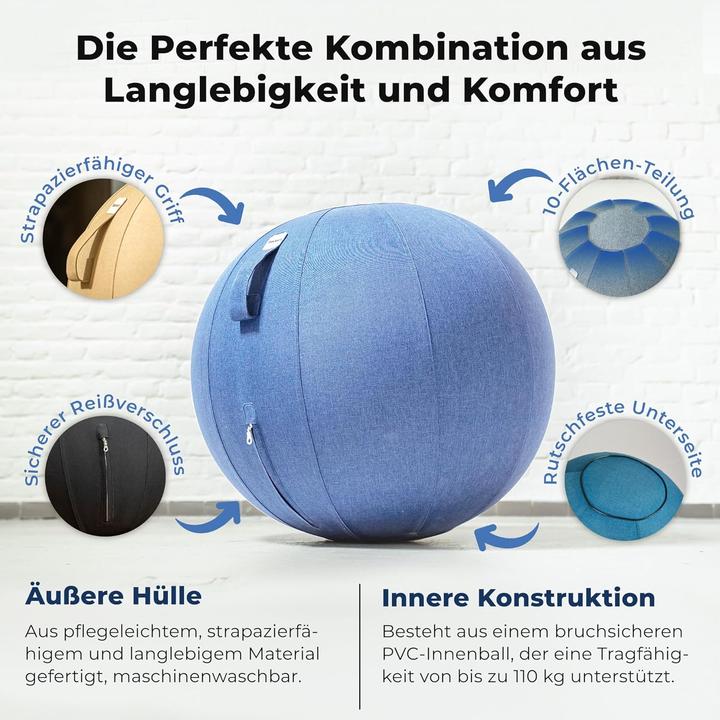Produktbild Backerz Ergonomischer Sitzball für Büro und Zuhause (65 cm) (65 cm)