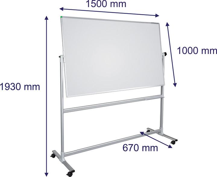 Produktbild Franken Whiteboard Mobil mit Drehfunktion U-Act!Line Stahl (150 x 100 cm)