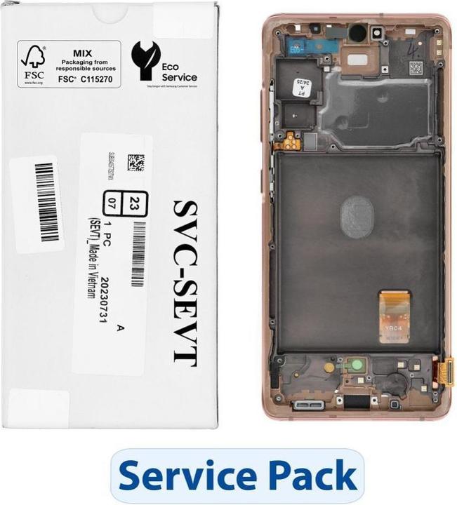 Actual product image Samsung LCD display! ServicePack LCD Display S20 FE 4G/5G G780F/G781F GH82-24219F Orange (Display)