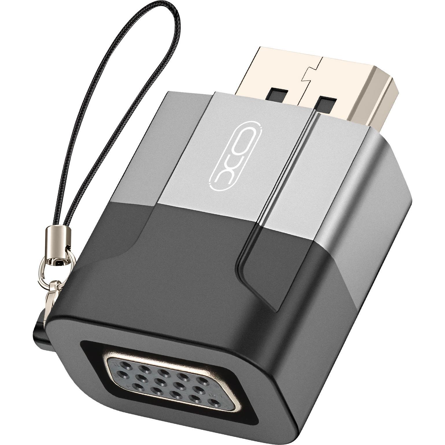 Thumbnail - xO Adapter GB016 Displayport - VGA grau (VGA, 4.48 cm), Data + Video Adapter, Grau