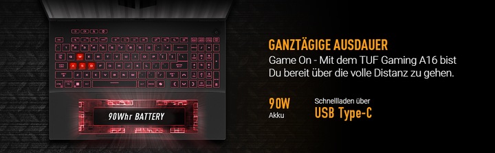 Image du produit ASUS TUF Gaming A16 RTX 4060 (15.98", AMD Ryzen AI 9 HX 370, 16 Go, 1000 Go, DE)