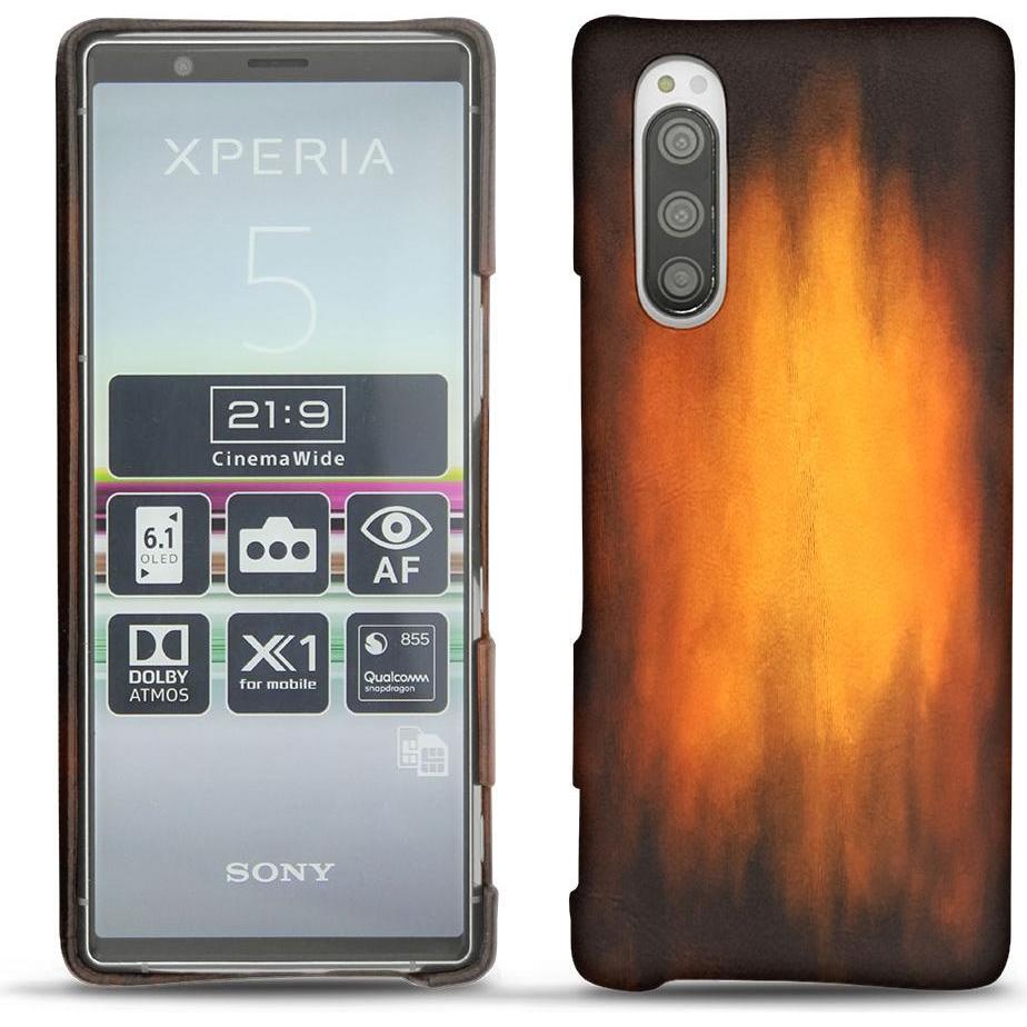 Noreve Lederschutzhülle (Sony Xperia 5), Smartphone Hülle, Violett
