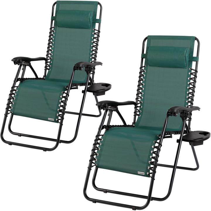 Produktbild Casaria Liegestuhl Verstellbar Kopfpolster Klappbar (165 cm)