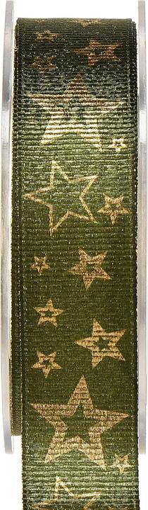 Produktbild Mabella Dekoband für Weihnachten mit Sternenmuster Grün Gold