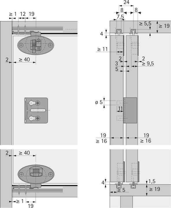 Produktbild Hettich Dämpfungssystem Silent System einliegend SL55Plus
