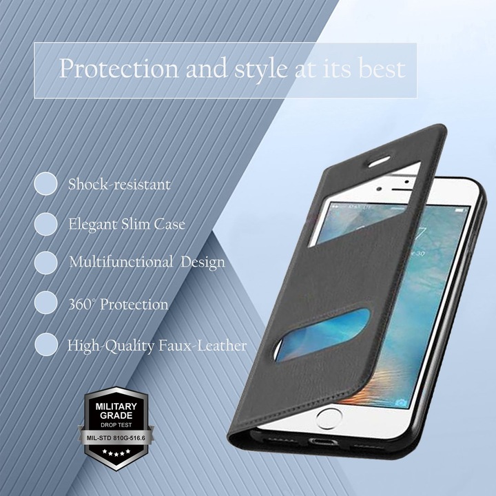 Produktbild Cadorabo Book mit View Doppelfenster Cover (Apple iPhone 7, Apple iPhone SE (2nd Gen))