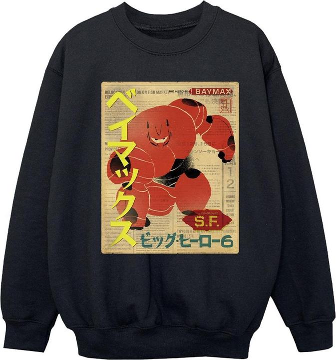 Actual product image Disney Girls Big Hero 6 Baymax Baymax Newspaper Sweatshirt (116)