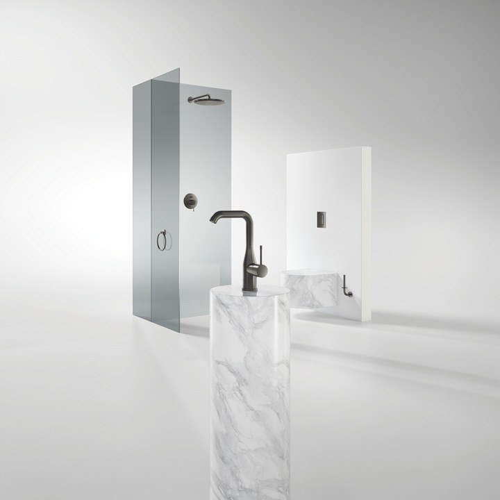 Produktbild Grohe Abdeckplatte SKATE C 156x197mm hard graphite gebürstet