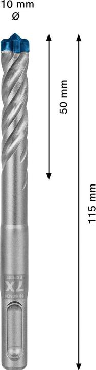Immagine prodotto Bosch Professional Zubehör Trapano a percussione EXPERT SDS plus-7X, 10 x 50 x 115 mm (10 mm)