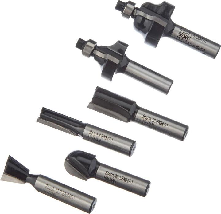 Produktbild Bosch Zubehör HM-Fräser-Set mit 8 mm Schaft, 6-teilig