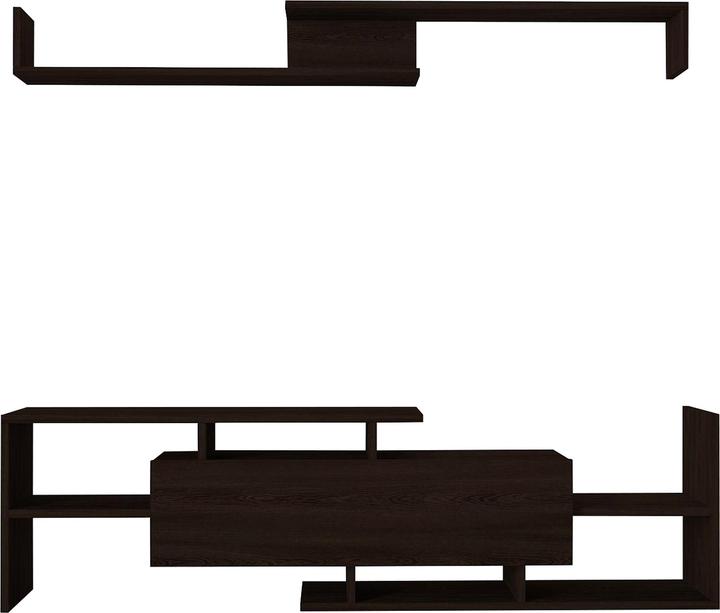 Produktbild En.Casa Fernsehschrank Liksefte mit Wandregal 154x28x42 cm Schwarz