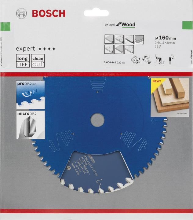 Actual product image Bosch Professional Zubehör Circular saw blade Expert for Wood, 160 x 20 x 2.6 mm, 36