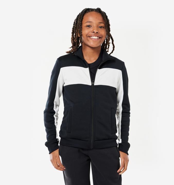 Actual product image Decathlon Training jacket tracksuit kids - black/white (176)
