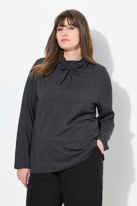 Image du produit Ulla Popken Sweat-shirt à col montant et manches longues, coton bio à motif (42, 44)