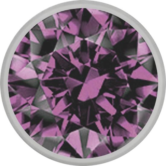 Produktbild Star Piercing Micro Halbkugel silber mit Kristall hellviolett (ohne Messing, Chirurgenstahl 316L)