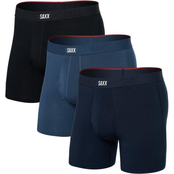 Thumbnail - SAXX, Herren, Unterhosen, Vibe Xtra Boxer Brief Fly 3-Pack, Blau, (L, 3er Pack)