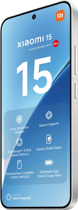 Actual product image Xiaomi 15 (512 GB, White, 6.36", Dual SIM, 50 Mpx, 5G)