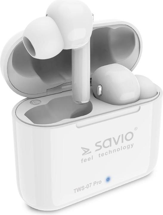 Productafbeelding Savio TWS-07 PRO Draadloze Bluetooth koptelefoon Koptelefoon Wit (4 h, Draadloze)