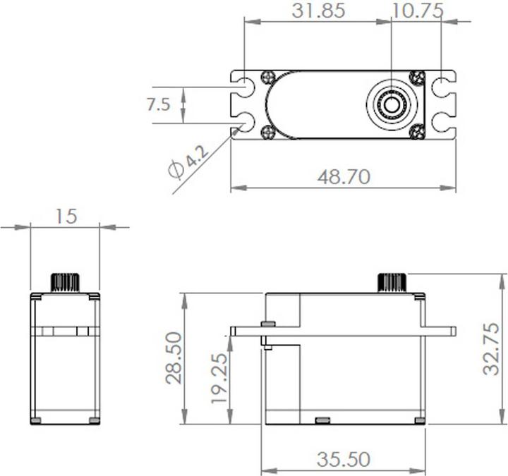 Image du produit Mks Hv747 Digital Hv 15mm Servo Avec Boîtier En Aluminium