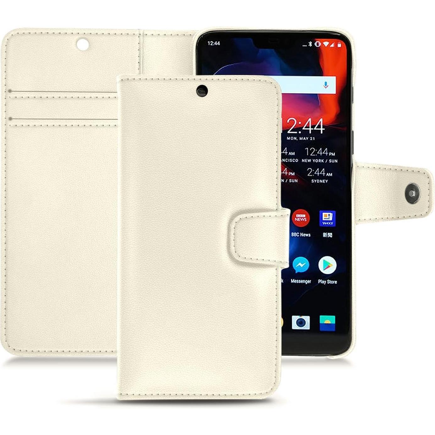 Thumbnail - Noreve Lederschutzhülle Wallet (OnePlus 6), Smartphone Hülle, Weiss