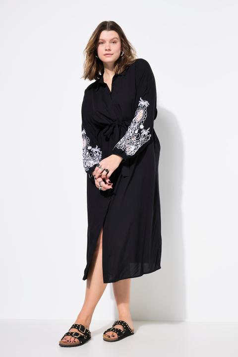 Produktbild Studio Untold Hemdblusen-Midikleid, A-Linie, bestickte Puffärmel (50, 52)