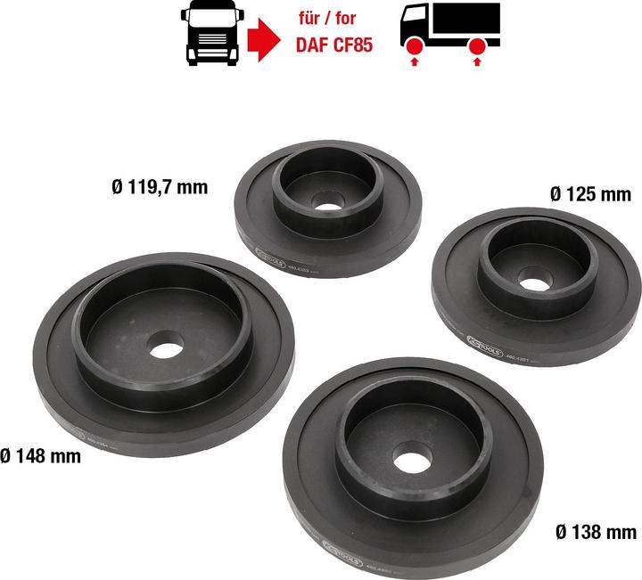 Produktbild KS Tools Nabenlager Ein- und Ausbau-Werkzeug-Satz für DAF, 4-tlg