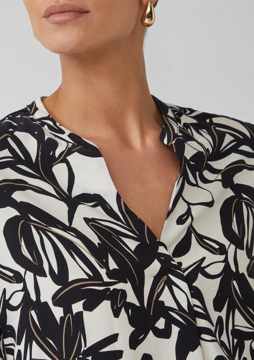 Produktbild s.Oliver Bluse Gemusterte Viskose-Bluse mit Tunika-Ausschnitt (36)