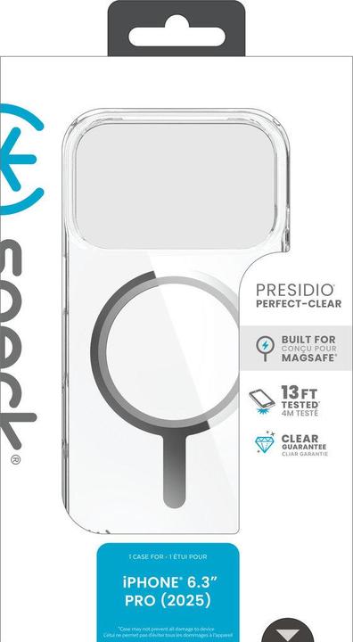 Actual product image speck Presidio Perfect Clear + MS Apple iPhone 17 Pro Clear - with Microban (Apple iPhone 17 Pro)