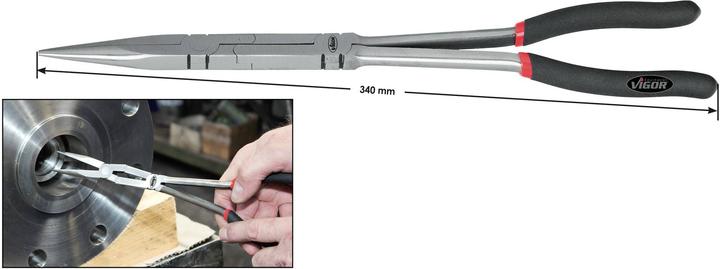 Produktbild Vigor Flachrund-Zange mit Doppelgelenk ∙ V2783 ∙ 340 mm (340 mm)