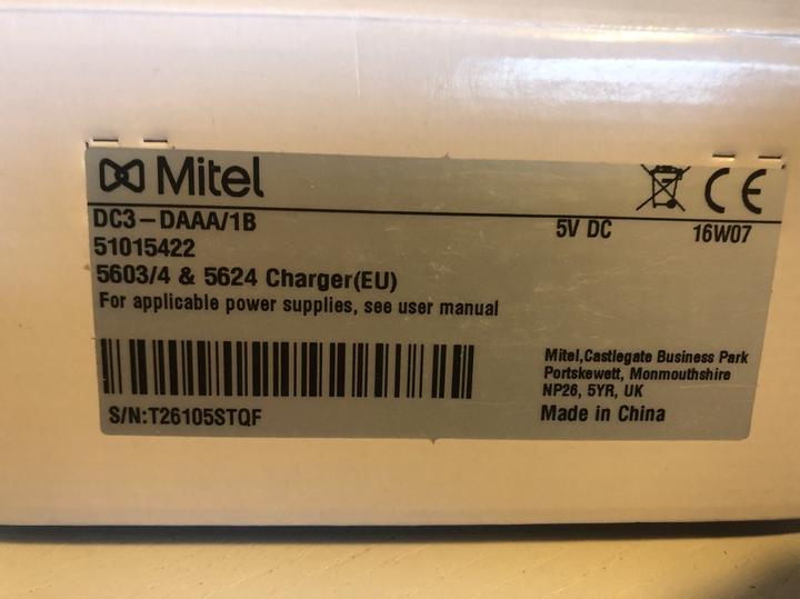 Image du produit Mitel 5613/14/24/03/04 CHARGEUR UE
