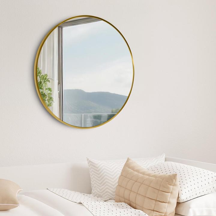 Produktbild CLP Wandspiegel Elsie rund in 4 Grössen, für Wohnzimmer, Schlafzimmer oder Bad (60 x 3 x 60 cm)