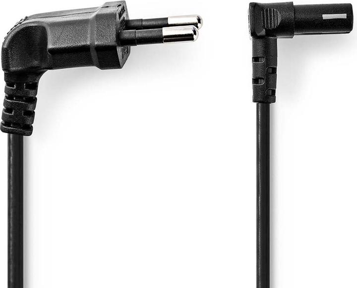 Actual product image Nedis Power cable | Euro Male | IEC-320-C1 | Angled | 90° angled | Nickel-plated | 2.00 m (2 m)