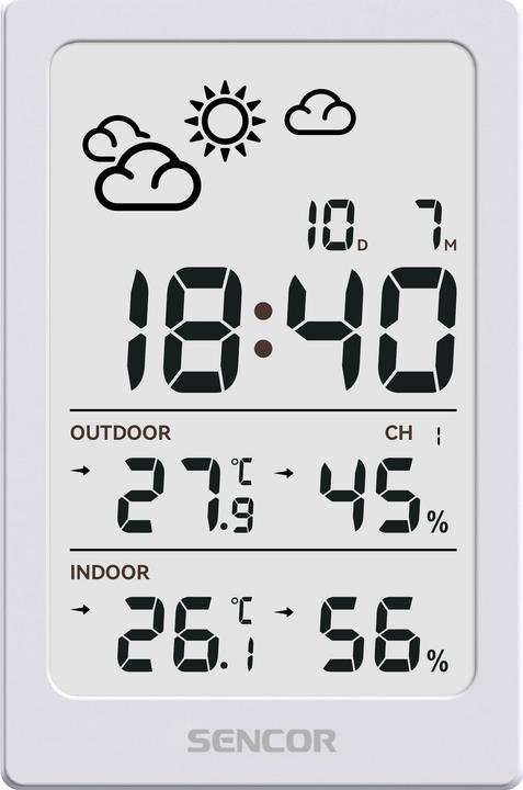 Actual product image Sencor SWS 2300 W Wetterstation weiss / LCD / Funksensor