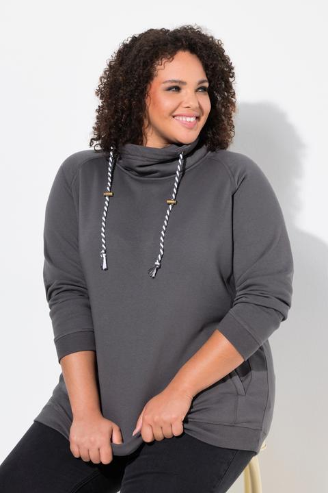 Produktbild Ulla Popken Sweatshirt, weiter Stehkragen, Taschen, Raglan-Langarm (54)