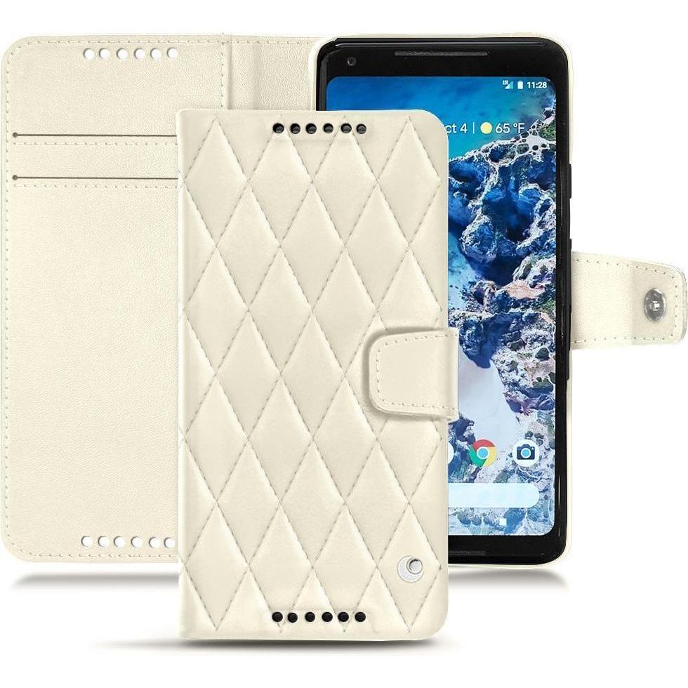 Noreve Lederschutzhülle Wallet (Google Pixel 2 XL), Smartphone Hülle, Weiss