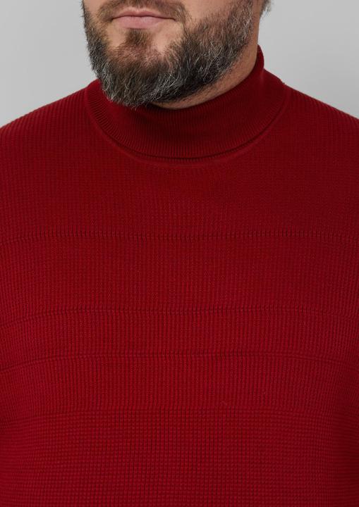 Produktbild s.Oliver Strickpullover Strukturmix-Pullover aus reiner Baumwolle mit Rollkragen (4XL)