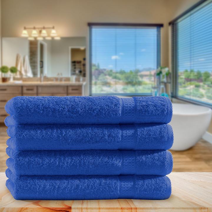 Immagine prodotto Casativo Set di 4 asciugamani da doccia, 70 x 140 cm, 100% cotone di lusso, con 2 bordi, royal (140 x 70 cm)