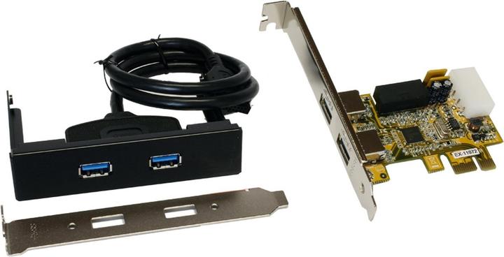 Produktbild Exsys GmbH USB 3.2 Gen1 PCIe Karte mit 2 Externen + 2 Internen Ports