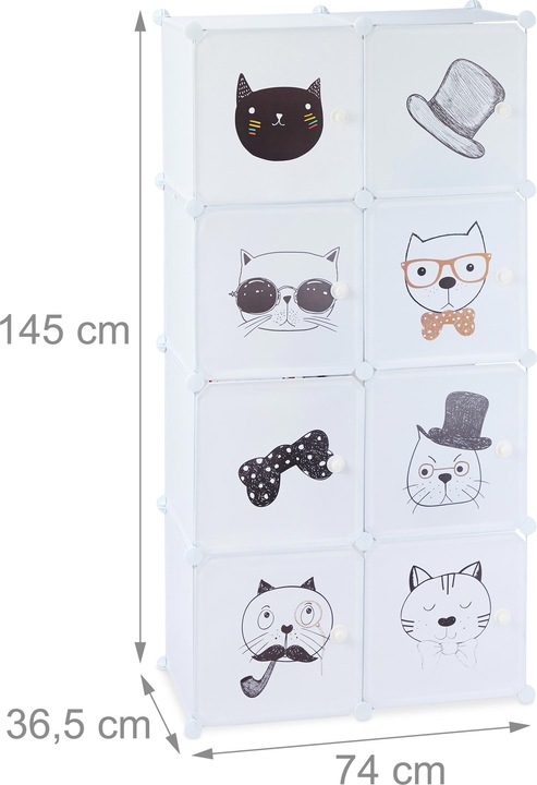 Image du produit Relaxdays Unité de placard modulaire à emboîtement, design Cat