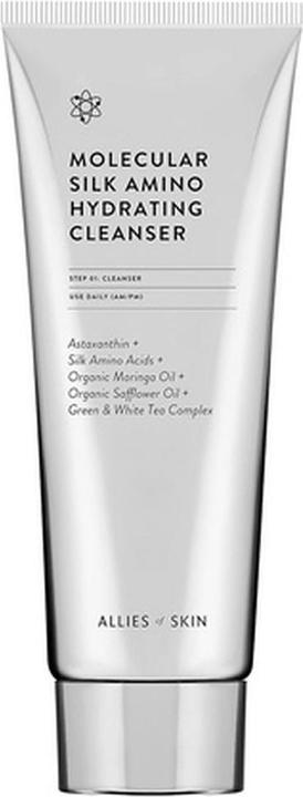 Image du produit Allies Of Skin Molecular Silk Amino Hydrating Cleanser avec Acide Hyaluronique, Céramides, Carthame &... (Lingettes nettoyantes pour le visage, 100 ml)