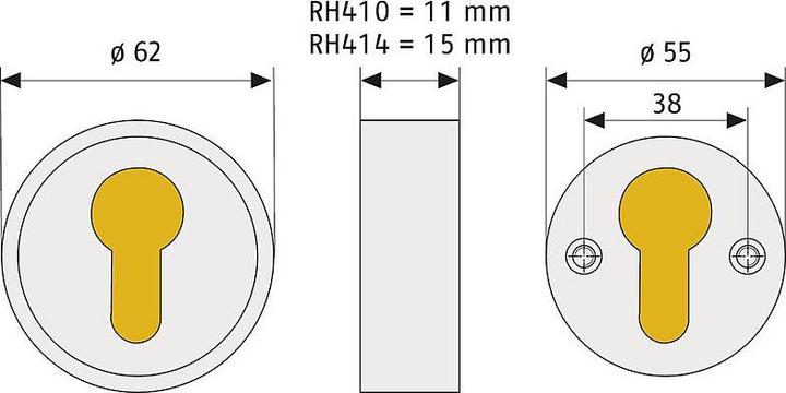 Produktbild Abus RH410 F1 Schutzrosette für Holztür, aluminium