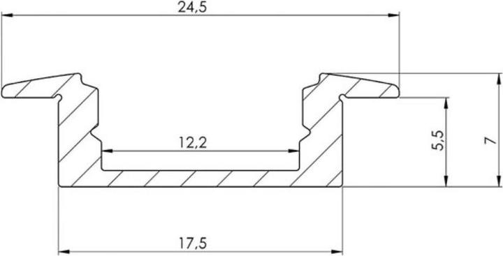 Image du produit LEDsON Recessed Slimline 7 mm - Profil D'Installation En Aluminium Pour Bandes LED - Argent - 2 m (200 cm, Intérieur)