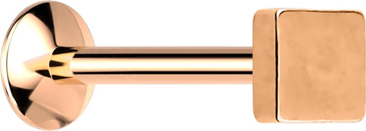 Produktbild Star Piercing Micro UFO Labret Innengewinde rosegold mit Viereck (Chirurgenstahl 316L, ohne Messing)