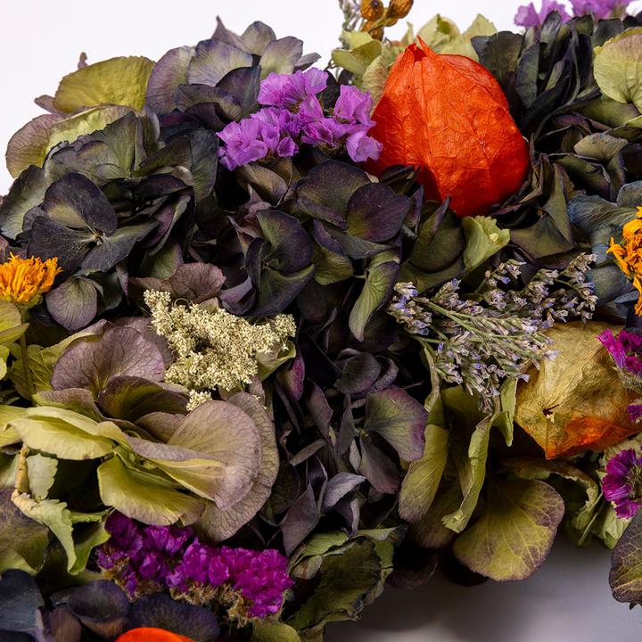 Actual product image VEG and the City Advent wreath dried flowers colourful approx. 35 cm - Candles Bordeaux (35 cm)